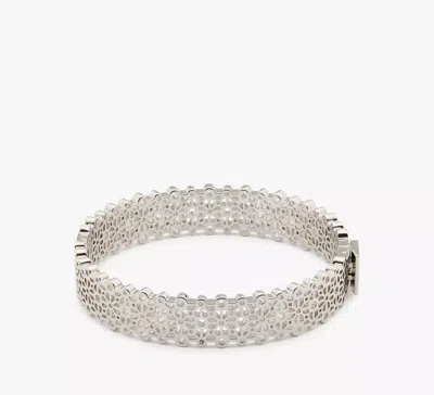 Kate Spade Flower Lace Thin Bangle In Metallic