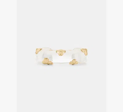 Kate Spade Flower Lucite Cuff In Beige
