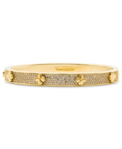 Kate Spade Flower Pave Bangle Bracelet In Gold