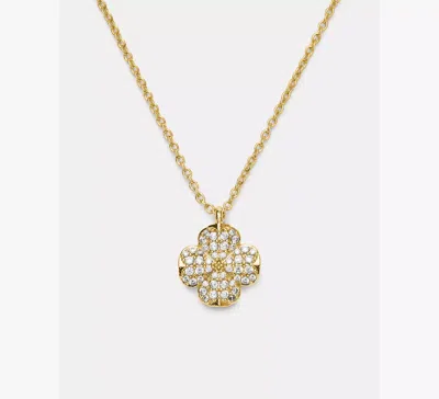 Kate Spade Flower Pave Mini Pendant In Gold