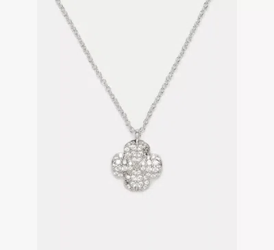 Kate Spade Flower Pave Mini Pendant In Green