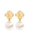 Kate Spade New York Spade Flower Faux Pearl Drop Earrings In Gold
