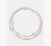 Kate Spade Flower Pearl Long Statement Necklace In White