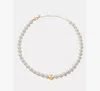 Kate Spade Imitation Pearl And Cubic Zirconia Flower Pendant Necklace In Gold