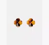Kate Spade Flower Studs In Brown