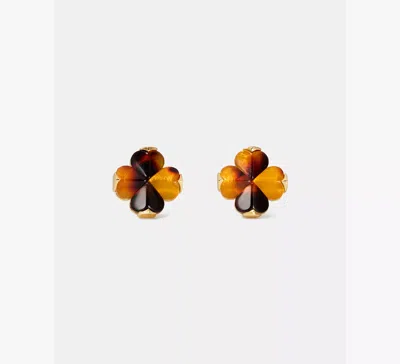 Kate Spade Flower Studs In Brown
