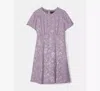 Kate Spade Fluid Jacquard Empire Waisted Mini Dress In Purple