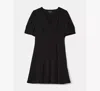 Kate Spade Fluid Puff Sleeve Mini Dress In Black