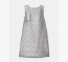 Kate Spade Foil Lace Shift Dress In Silver