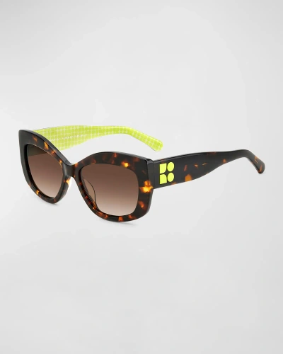 Kate Spade Frida Acetate Butterfly Sunglasses In Hvn