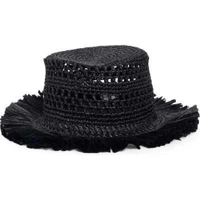 Kate Spade Fringe Spade Hat In Black