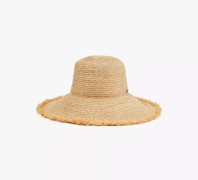 Kate Spade Fringed Straw Bucket Hat In Neutral