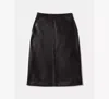 Kate Spade Fuax Nappa Midi Skirt In Black