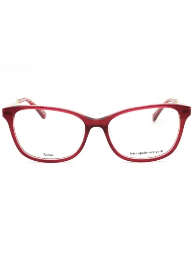 Kate Spade Women's Rectangular Eyeglasses In Red