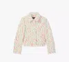 Kate Spade Fringed Gala Tweed Jacket In Cream