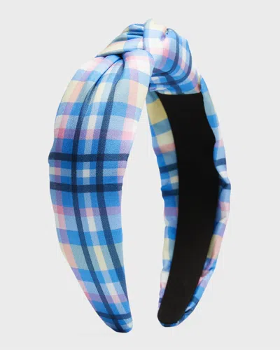 Kate Spade Garden Plaid Knotted Headband In Multi