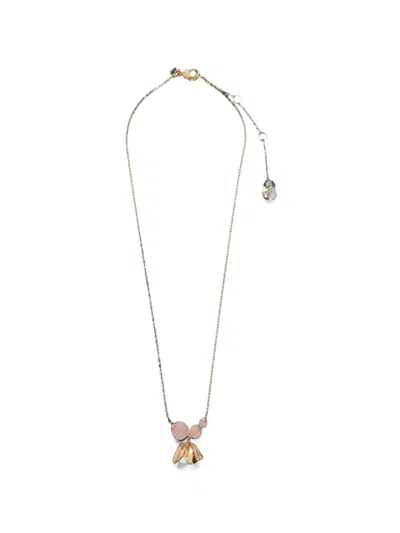 Kate Spade Gilded Garden Beaded Floral-pendant Necklace In Yellow