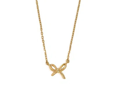 Kate Spade Girlie Pearlie Mini Bow Pendant Necklace Gold, Brass