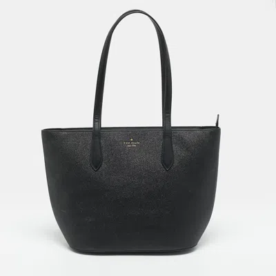Pre-owned Kate Spade Glimmer Black Glitter Leather Tote