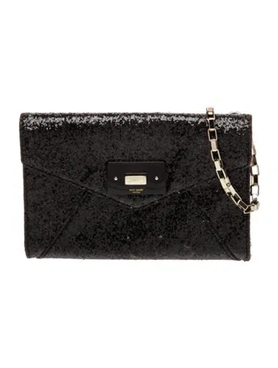 Pre-owned Kate Spade Glitter Clutch In Black