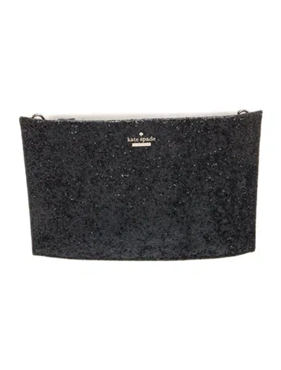 Pre-owned Kate Spade Glitter Clutch In Black