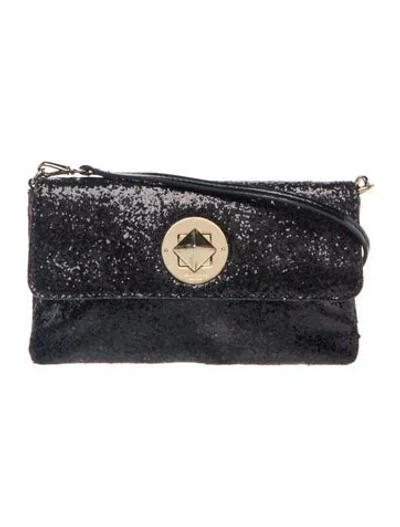 Pre-owned Kate Spade Glitter Clutch In Black