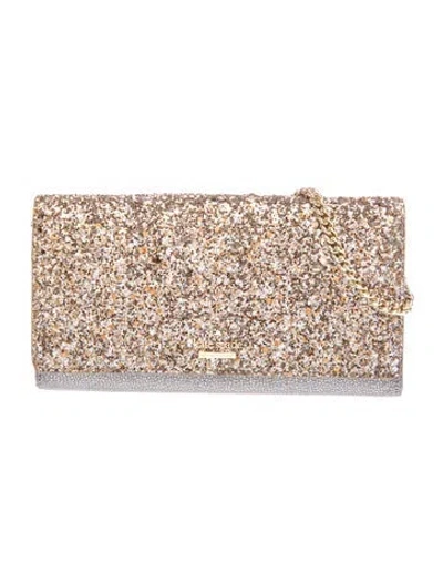 Pre-owned Kate Spade Glitter Clutch In Gray