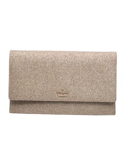 Pre-owned Kate Spade Glitter Clutch In Neutral
