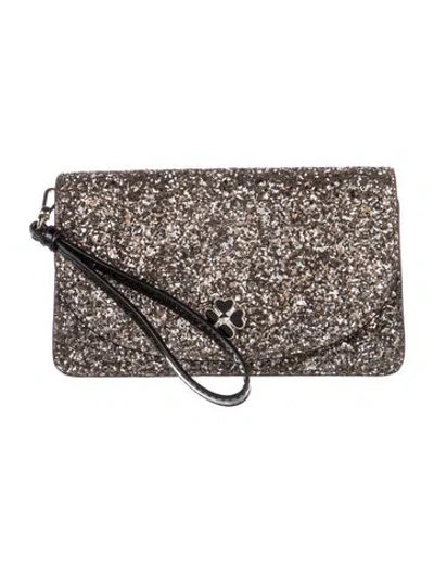 Pre-owned Kate Spade Glitter Clutch In Silver