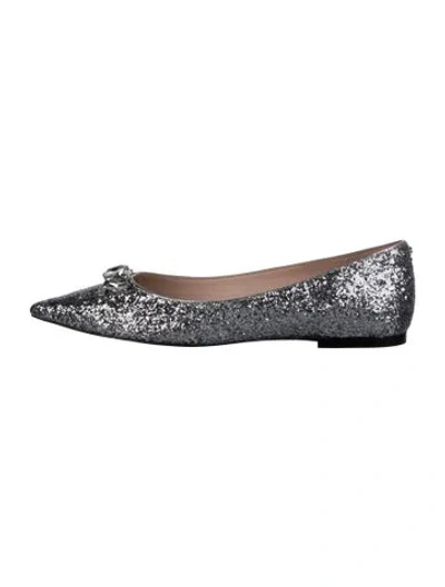 Pre-owned Kate Spade Glitter Crystal Embellishments Ballet Flats