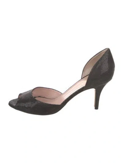Pre-owned Kate Spade Glitter Glitter Accents D'orsay Pumps In Black