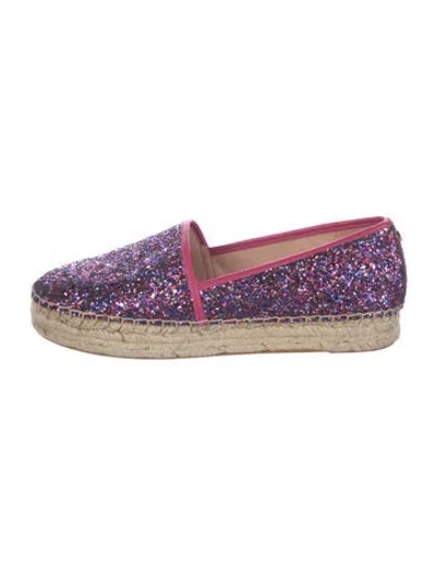 Pre-owned Kate Spade Glitter Glitter Accents Espadrilles In Pink