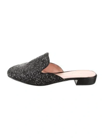 Pre-owned Kate Spade Glitter Mules In Black