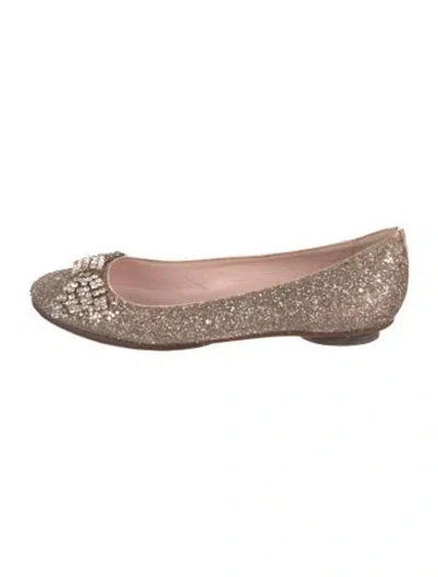 Pre-owned Kate Spade Glitter Patterned Ballet Flats In Neutrals/pink