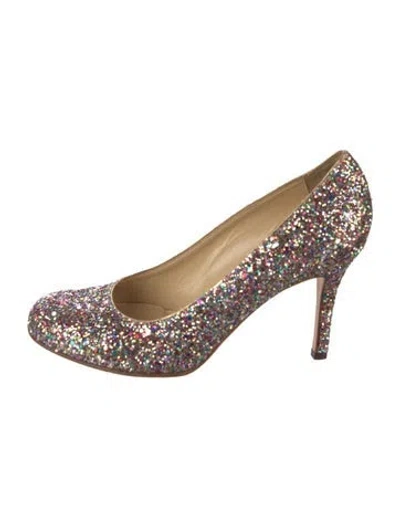 Pre-owned Kate Spade Glitter Patterned Pumps In Pink