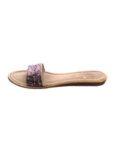 Pre-owned Kate Spade Glitter Printed Slides