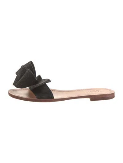 Pre-owned Kate Spade Glitter Slides In Black/metallic