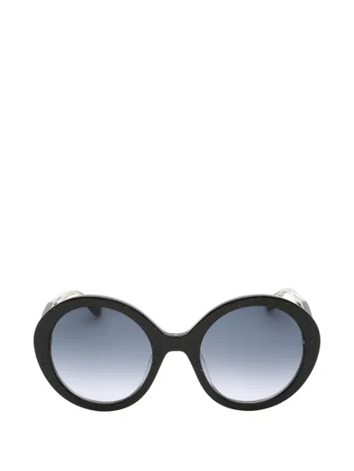 Kate Spade Glitter-effect Round-frame Sunglasses In Multi