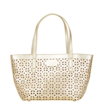 Pre-owned Kate Spade Gold Leather Handbag Tote Bag ()