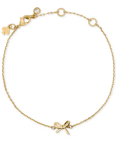 Kate Spade Gold Plated Girlie Pearlie Mini Bow Bracelet