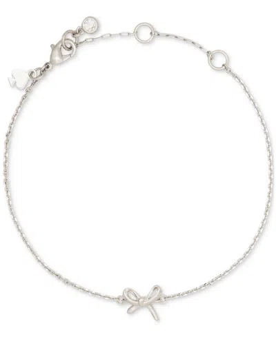 Kate Spade Gold Plated Girlie Pearlie Mini Bow Bracelet In Gray