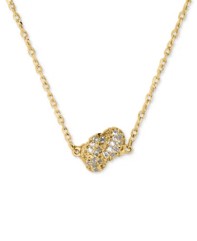 Kate Spade Gold Plated Pave Mini Pendant Necklace In Clear,gold
