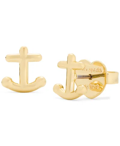 Kate Spade Gold-tone Away We Go Polished Anchor Stud Earrings In Gold.
