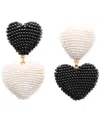 Kate Spade Gold-tone Black & White Beaded Mismatch Drop Earrings In Multi Neut
