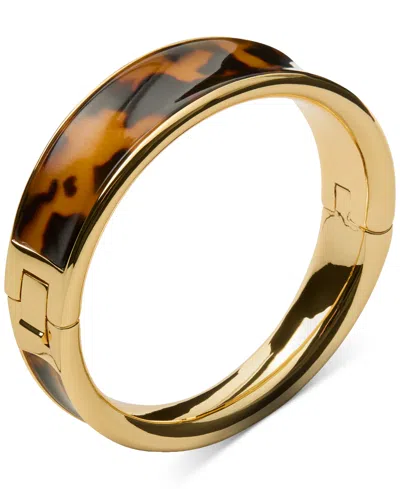 Kate Spade Gold-tone Bold Bangle Bracelet In Brown