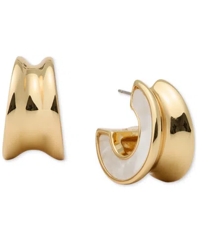Kate Spade Gold-tone Bold Tortoise Small Hoop Earrings, 0.82"