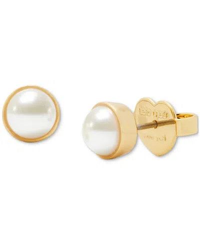 Kate Spade Gold-tone Bubbly Bezel Stud Earrings In Cream,gold