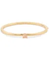 Kate Spade Gold-tone Color Cubic Zirconia Bangle Bracelet In Dusty Pink