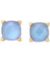 Kate Spade Gold-tone Color Cubic Zirconia Stud Earrings In Blue Gold.