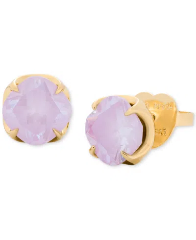Kate Spade Gold-tone Color Cubic Zirconia Stud Earrings In Lilac.